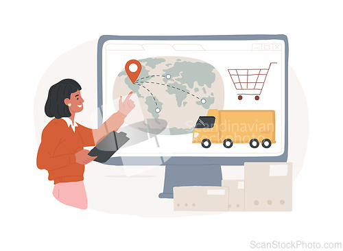 Image of Shipping information isolated concept vector illustration.