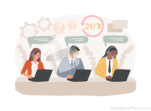Image of Call center isolated concept vector illustration.