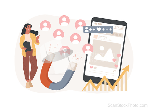 Image of Attracting followers isolated concept vector illustration.