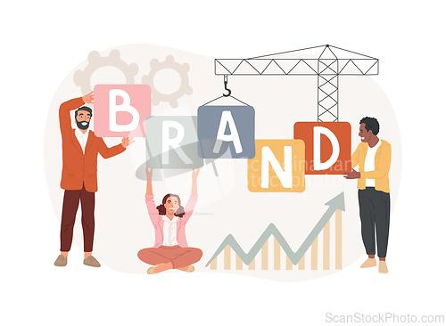Image of Brand building isolated concept vector illustration.
