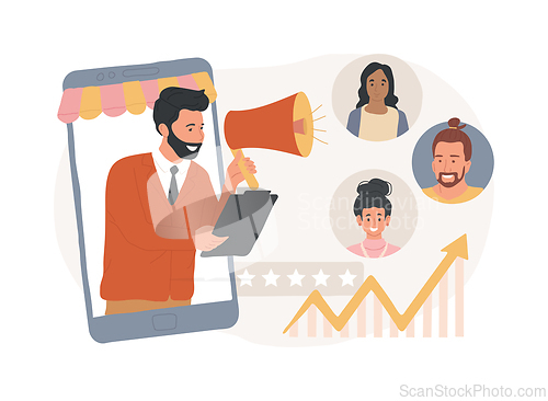 Image of Brand advocate isolated concept vector illustration.