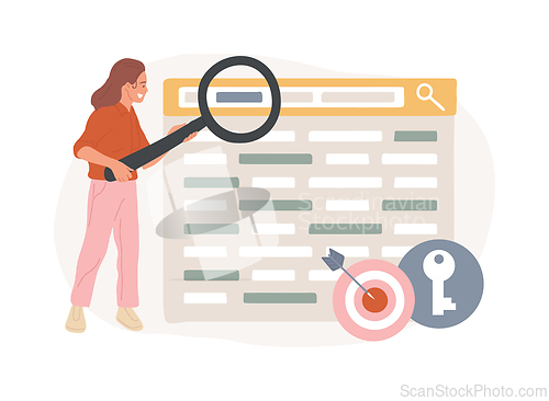 Image of Keyword research isolated concept vector illustration.