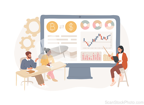 Image of Cryptocurrency trading courses isolated concept vector illustration.