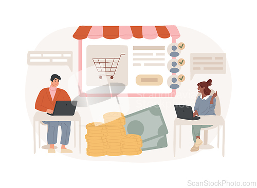 Image of Virtual sales isolated concept vector illustration.