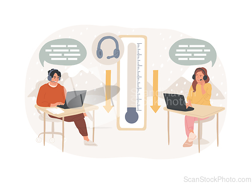 Image of Cold calling isolated concept vector illustration.