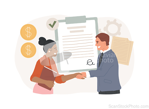 Image of Bill of sale isolated concept vector illustration.