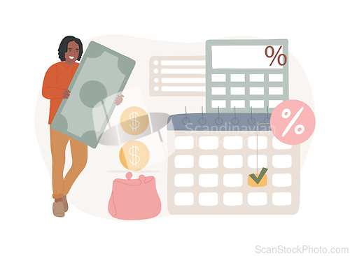 Image of Early payment discount isolated concept vector illustration.