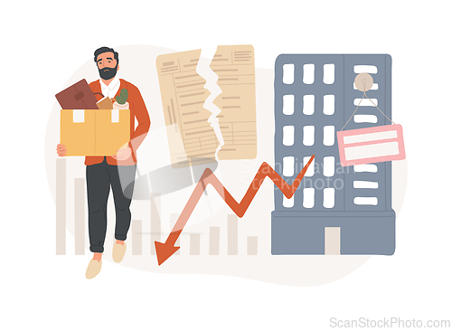 Image of Displaced workers isolated concept vector illustration.