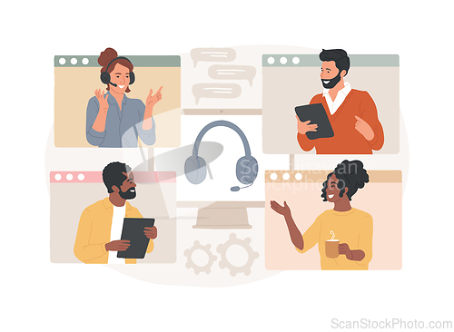 Image of Online conference isolated concept vector illustration.