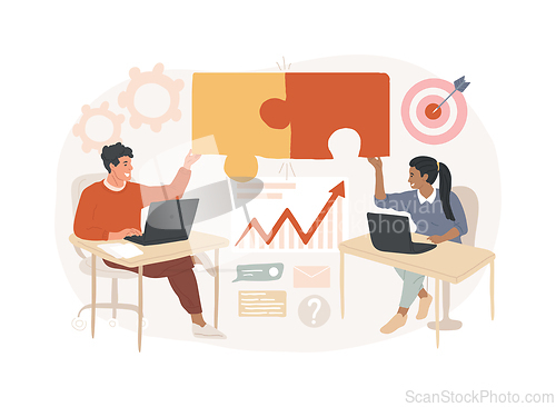 Image of Job sharing isolated concept vector illustration.