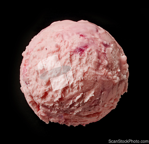 Image of white chocolat and cherry ice cream scoop