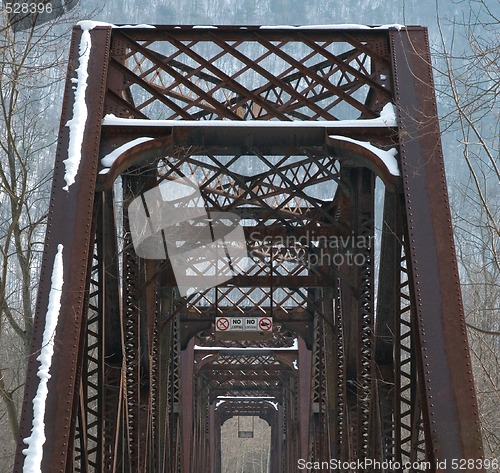 Image of Converted Railroad Bridge in Winter