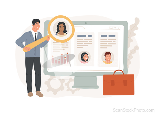 Image of Virtual job fair isolated concept vector illustration.