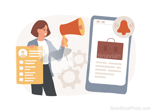 Image of Job alert isolated concept vector illustration.
