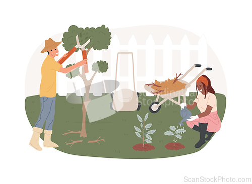 Image of Garden maintenance isolated concept vector illustration.