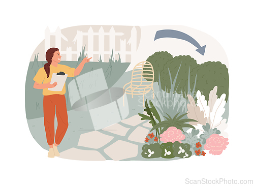 Image of Garden renovation isolated concept vector illustration.