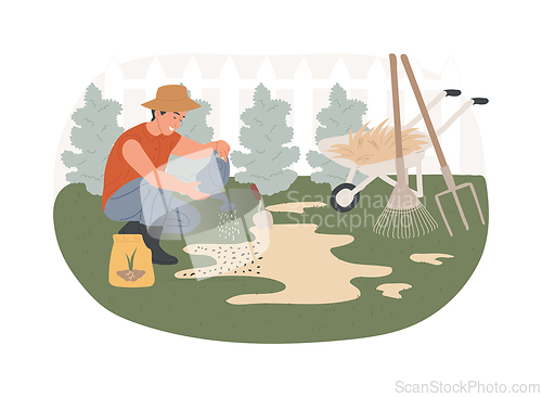 Image of Lawn repair isolated concept vector illustration.