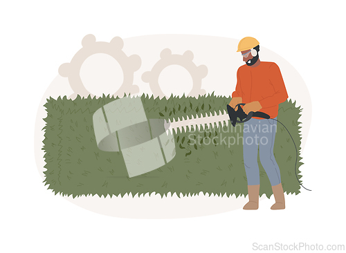 Image of Hedge trimming isolated concept vector illustration.