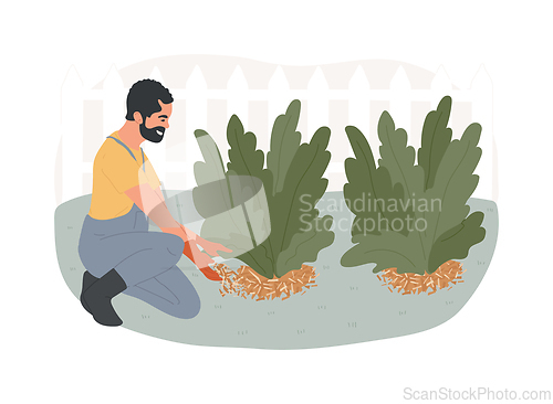 Image of Mulching plants isolated concept vector illustration.