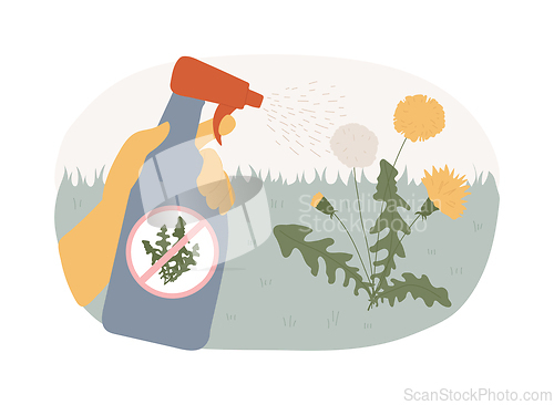 Image of Dandelion removal isolated concept vector illustration.