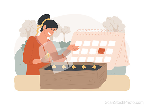 Image of Planting bulbs isolated concept vector illustration.
