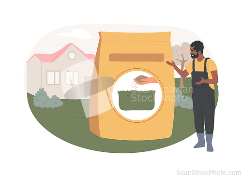 Image of Grass fertilizer isolated concept vector illustration.