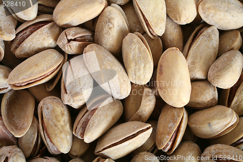 Image of Salted pistachio nuts macro