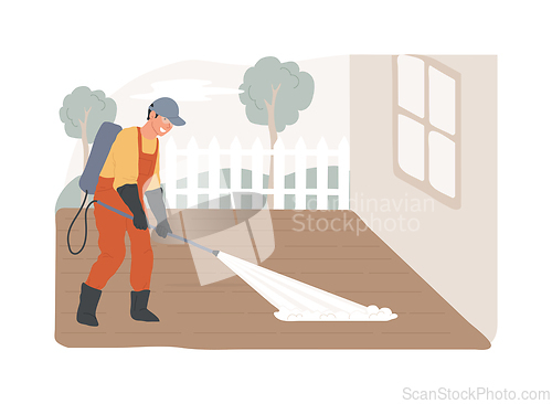 Image of Power washing isolated concept vector illustration.