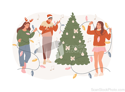 Image of Christmas party isolated concept vector illustration.