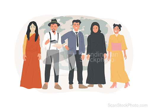 Image of Nationality isolated concept vector illustration.
