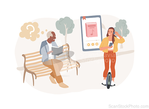 Image of Generation gap isolated concept vector illustration.