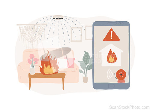 Image of Fire protection isolated concept vector illustration.