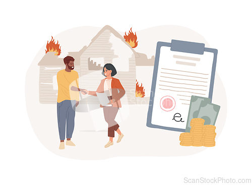 Image of Fire insurance isolated concept vector illustration.