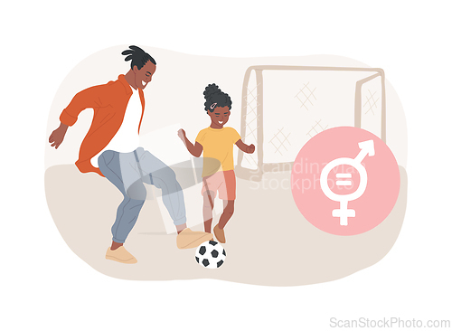 Image of End of gender-focused parenting isolated concept vector illustration.