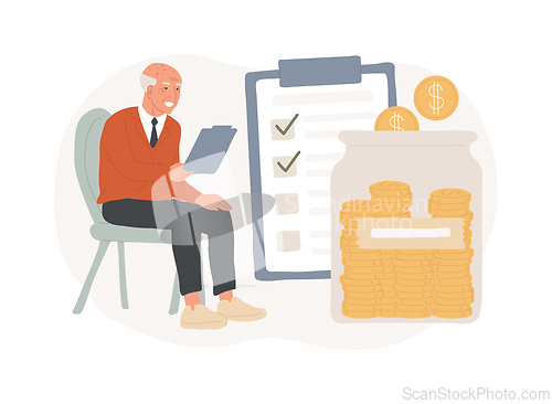 Image of Pension scheme isolated concept vector illustration.