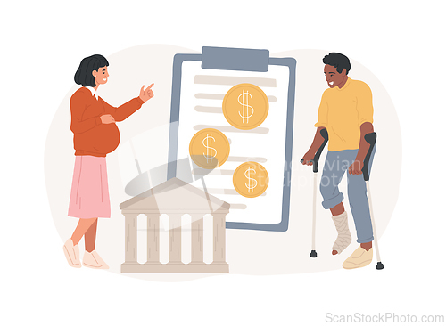 Image of Leave on social grounds isolated concept vector illustration.
