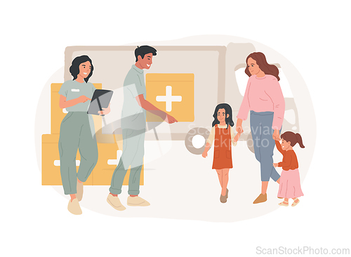 Image of Aid to disadvantaged groups isolated concept vector illustration.