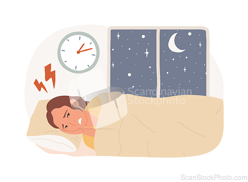 Image of Sleep behavior disorder isolated concept vector illustration.