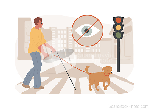 Image of Blindness and vision loss isolated concept vector illustration.