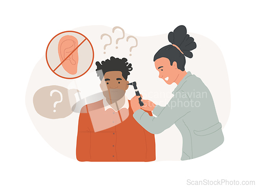 Image of Deafness and hearing loss isolated concept vector illustration.