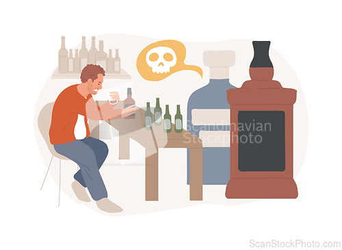 Image of Alcoholism isolated concept vector illustration.