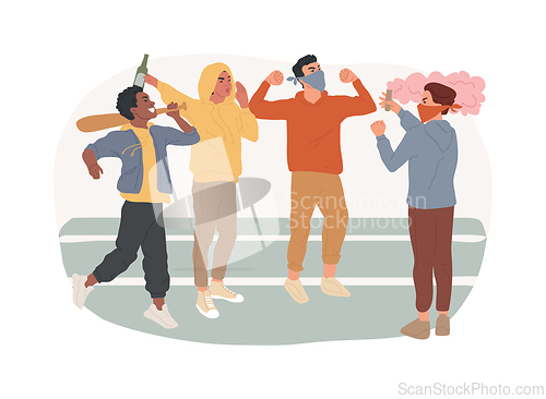 Image of Hooliganism isolated concept vector illustration.
