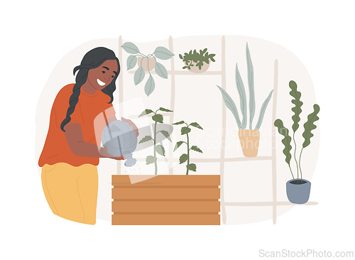 Image of Home gardening isolated concept vector illustration.