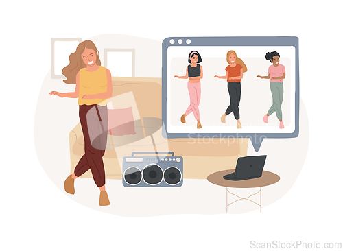 Image of At-home dance class isolated concept vector illustration.
