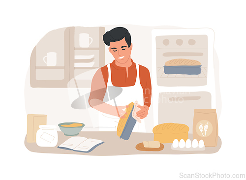 Image of Baking bread isolated concept vector illustration.