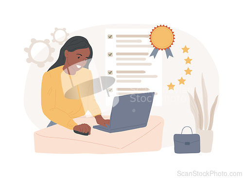 Image of Quality work isolated concept vector illustration.