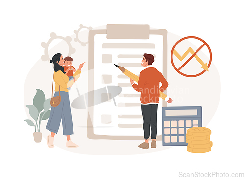 Image of Anti-crisis family budget isolated concept vector illustration.