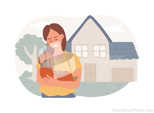 Image of Single parent isolated concept vector illustration.