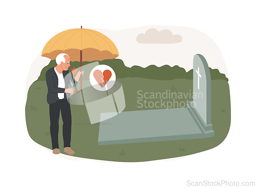 Image of Widowed person isolated concept vector illustration.