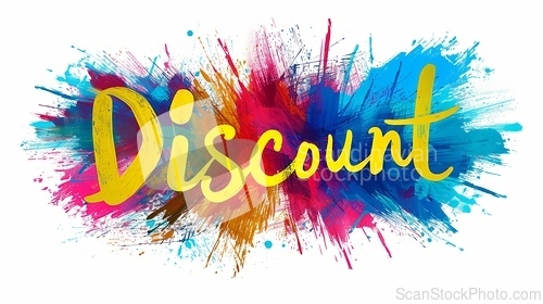 Image of The word Discount created in Abstract Expressionism.